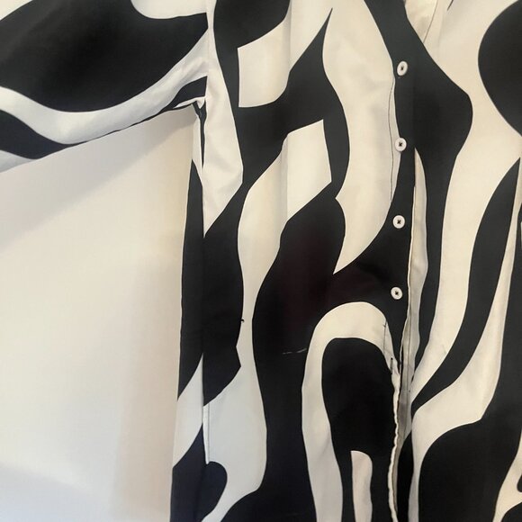 STYLEWE LONG SLEEVE SHIRT COLLARED DRESS COVERUP TUNIC ABSTRACT PRINT S - Picture 4 of 6